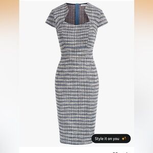 Blue and White Plaid Dress